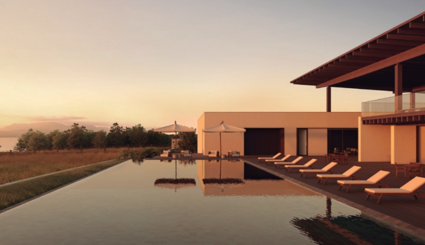 Piscina panorâmica do empreendimento Enseada