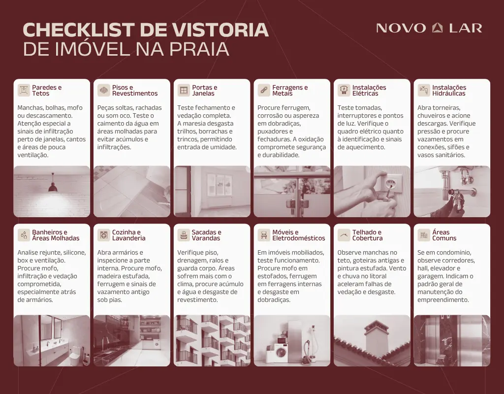 Checklist vistoria de imóvel na praia